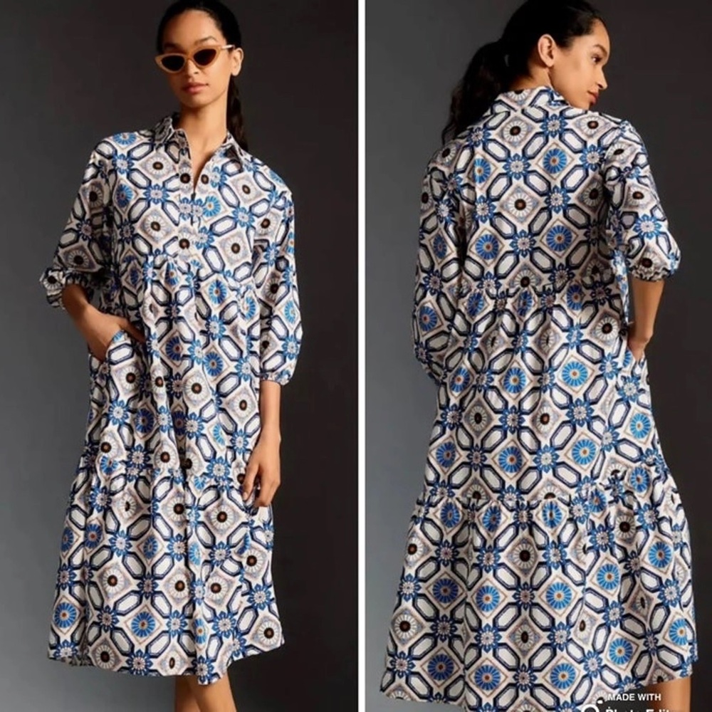 The Bettina Tiered Shirt Dress by Maeve